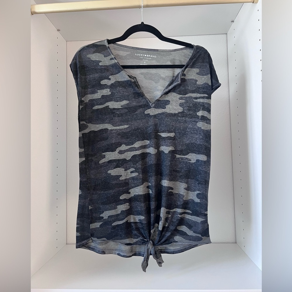 Lucky Brand Women's Short Sleeve Camo Tee